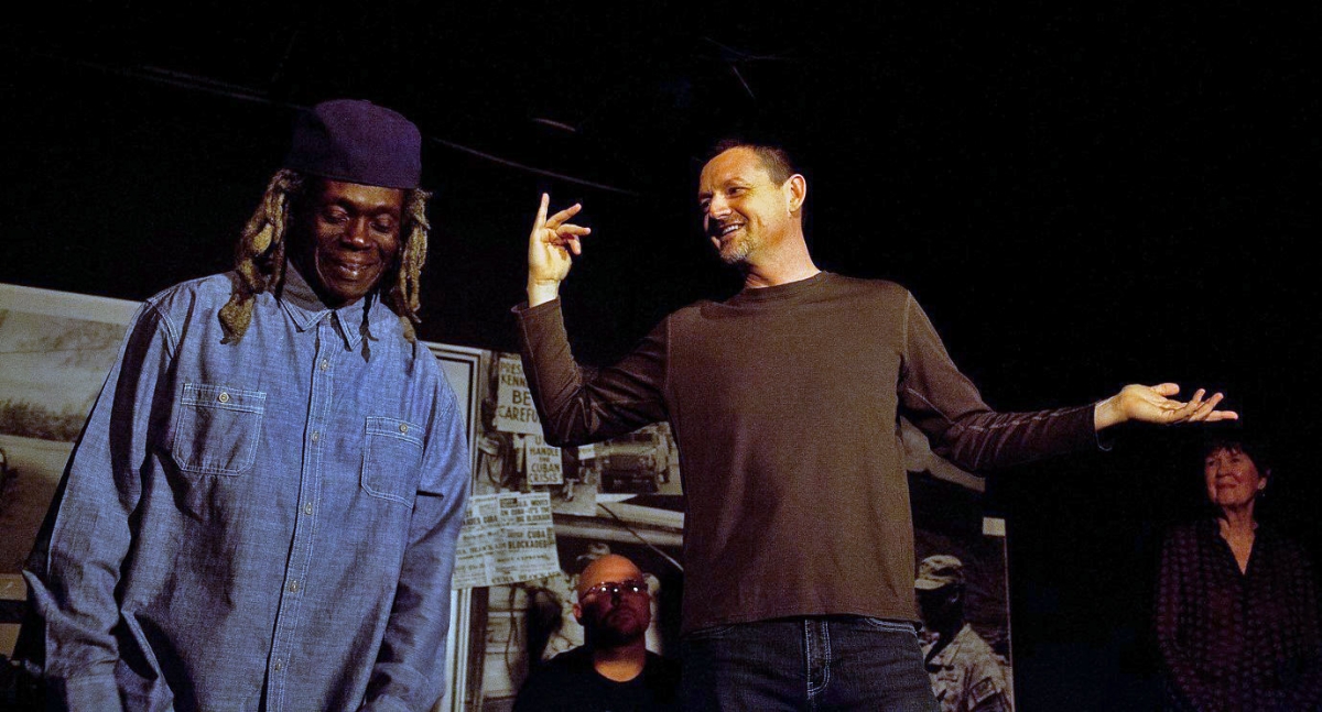 Director Jeffrey Pufahl works with veteran Rafe Johnson at a rehearsal. (Photo by Charlotte Kesl, www.charlottekesl.com)