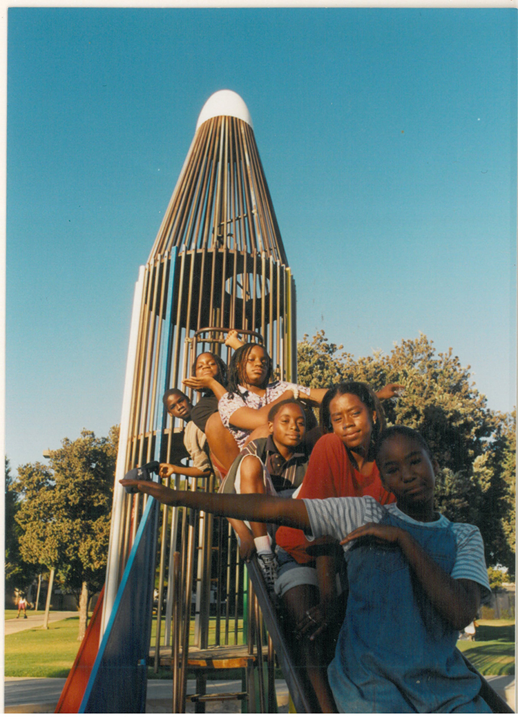 Kids enjoying the Rocketship, a sculpture that was once part of the play area of Virginia Ave Park before it was renovated in early 2000s. Image shared by Carla Fantozzi from the Virginia Ave Park Archives. 