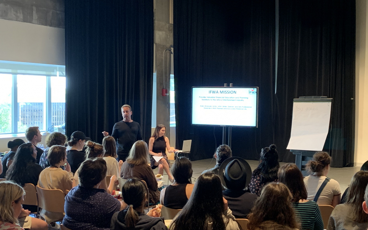 Darren Sussman gives an IFWA workshop at Signature Theatre in New York, July 2019. Photo by Laura Acker.