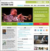 preview Arts Action Fund website
